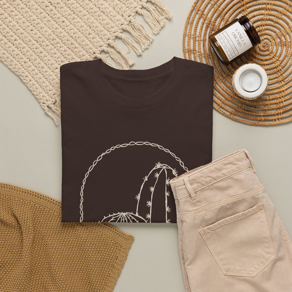 Minimal Cactus T-Shirt – Wüsten-Line-Art Unisex Grafik-T-Shirt