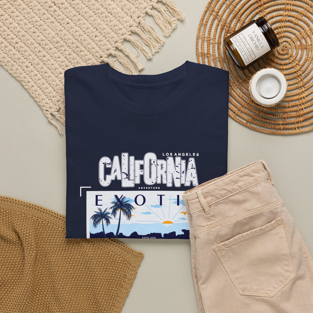 Kalifornien Strand T-Shirt – Sonnenuntergang & Küste Grafik-T-Shirt