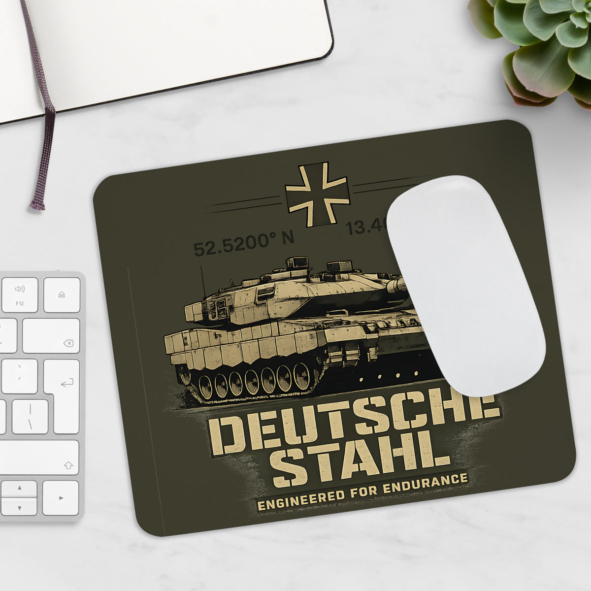 Deutsche Stahl Mousepad – Panzer Militär Design – Mousepad von Kalabula, 23,2 × 19,4 cm