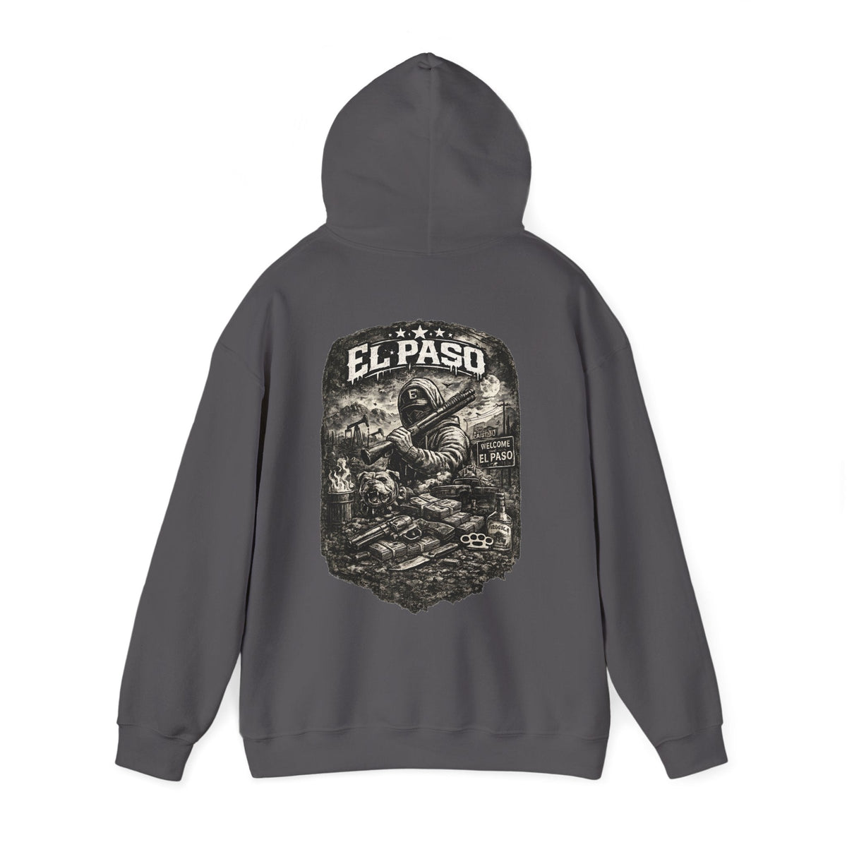 El Paso Hoodie Texas Border Streetwear, Dark Western Graphic Hoodie, Urban Unisex Hoodie – Kalabula