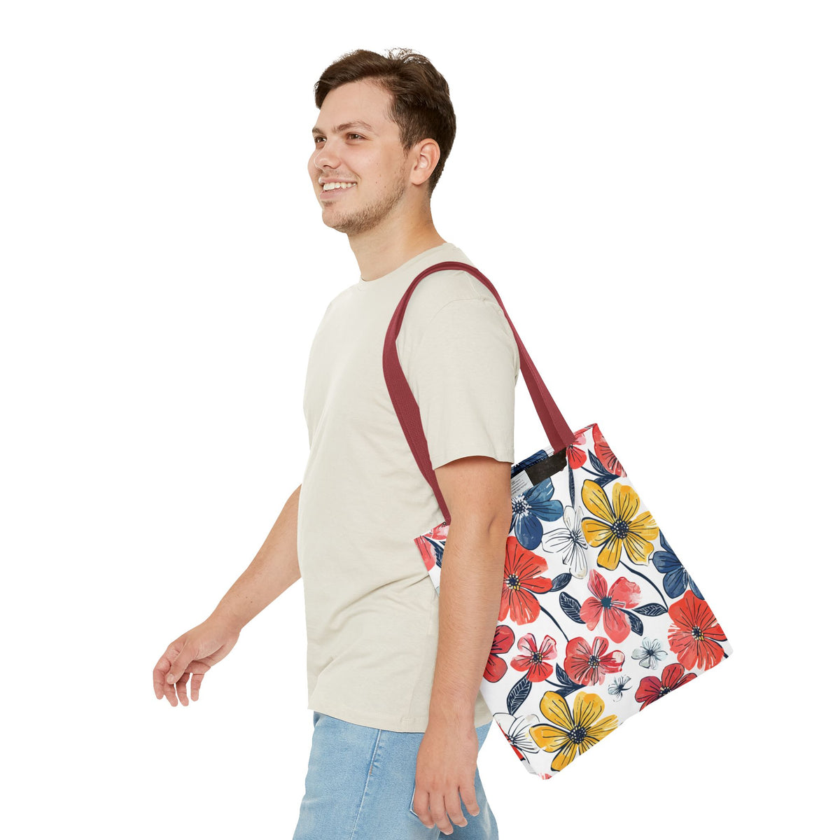 Bunte Blumen Stofftasche – Florales Sommer Design