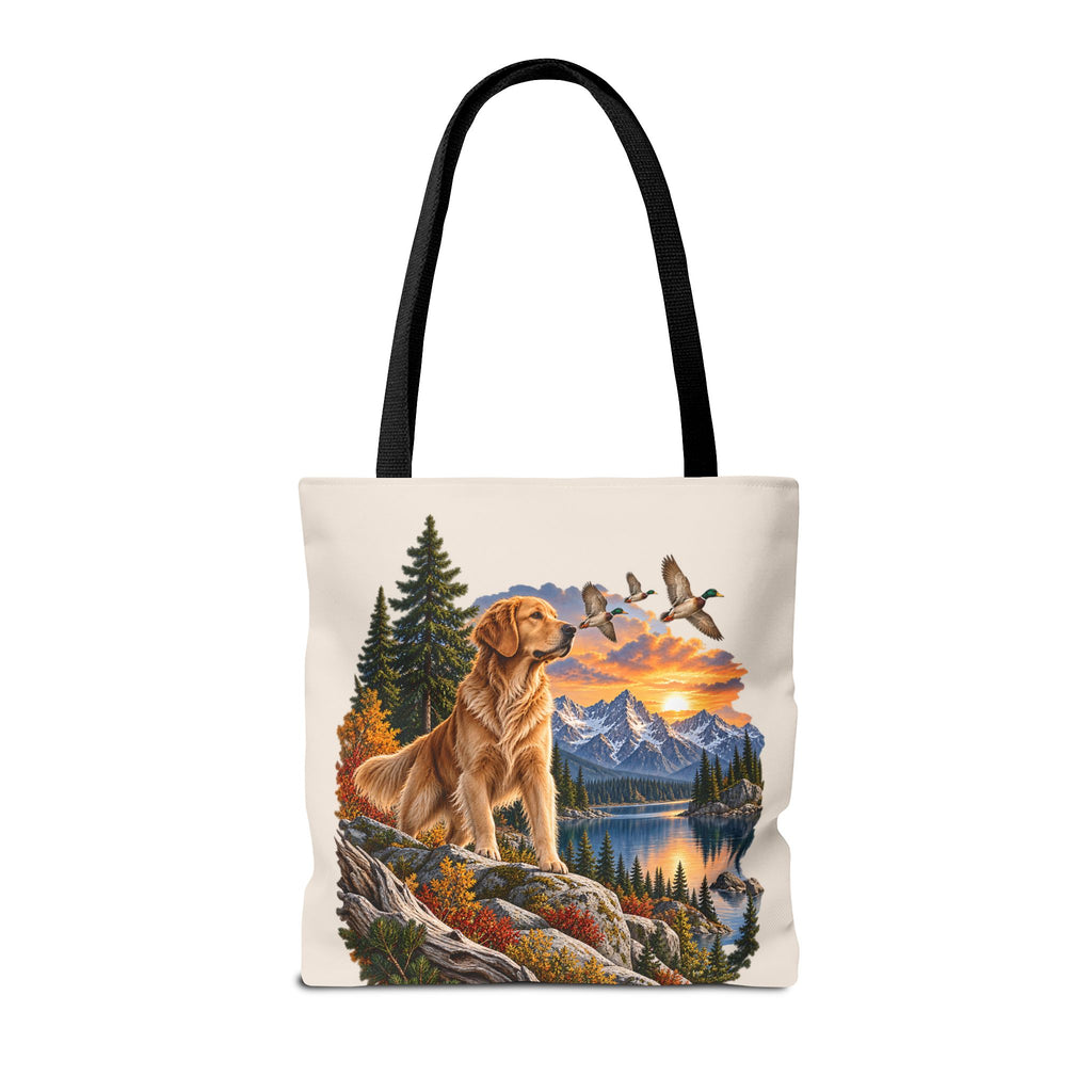 Golden Retriever Stofftasche – Hund & Berge Naturmotiv