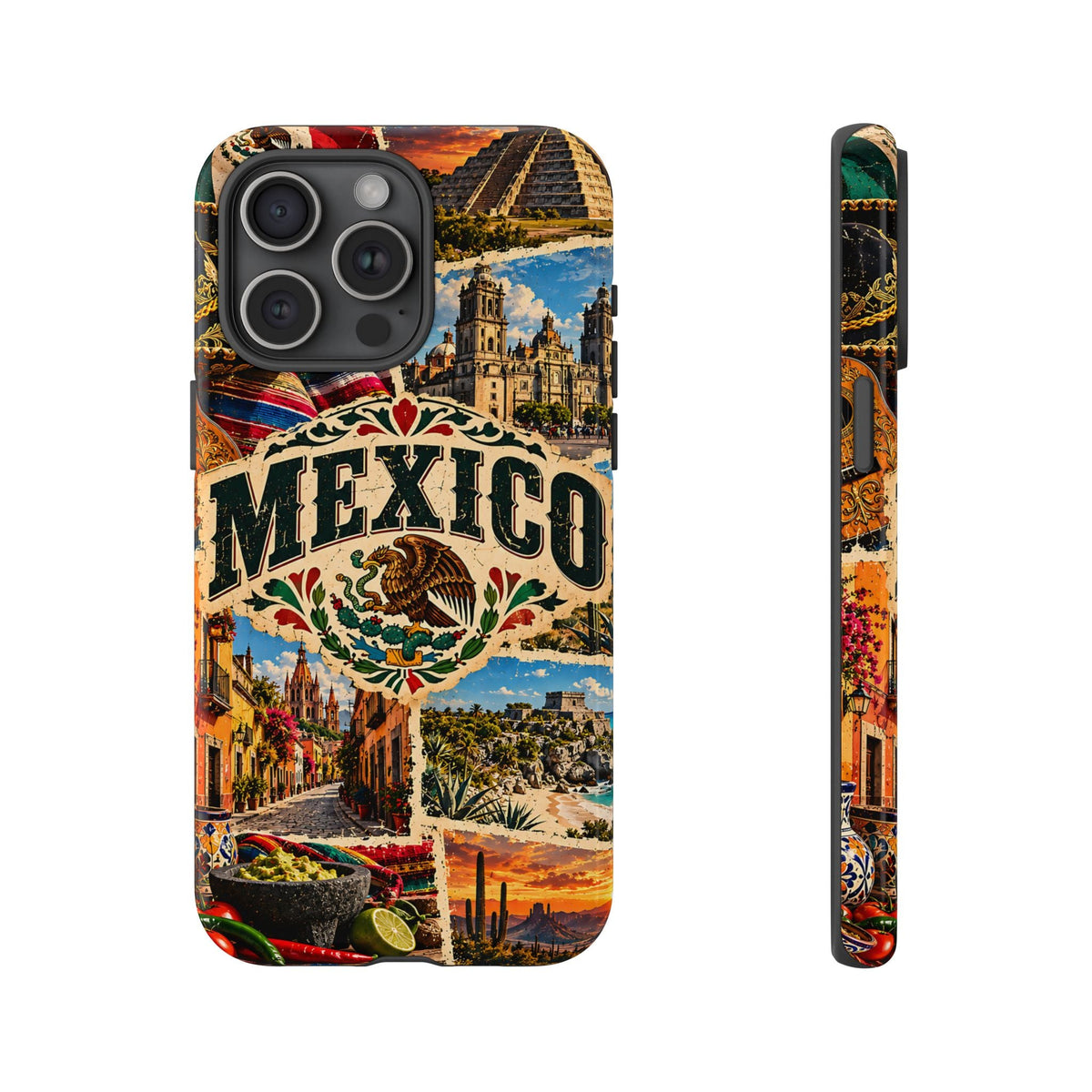 Mexiko-Reise-Collage Robuste Handyhülle – Mexikanisches Vintage-Design