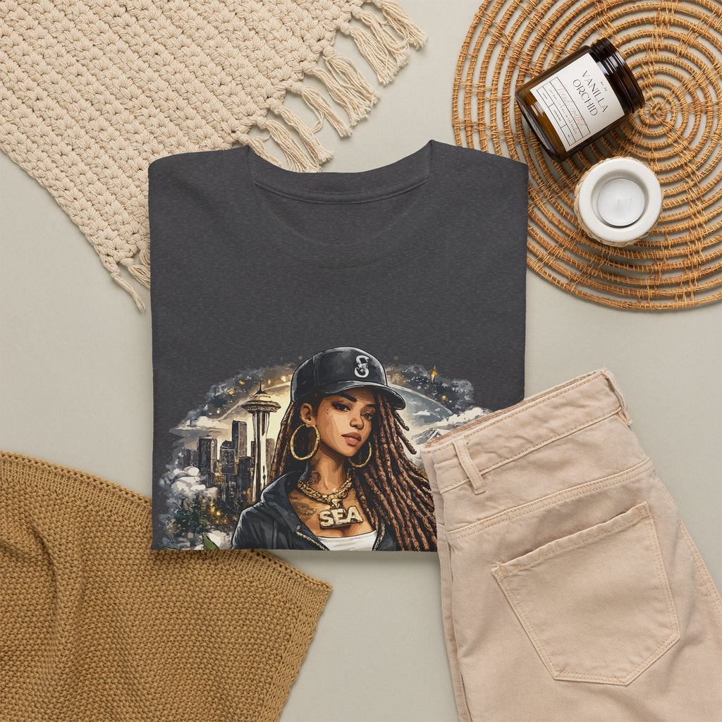 Seattle T-Shirt – Vintage Skyline, Kaffee & Porträt Grafik-T-Shirt