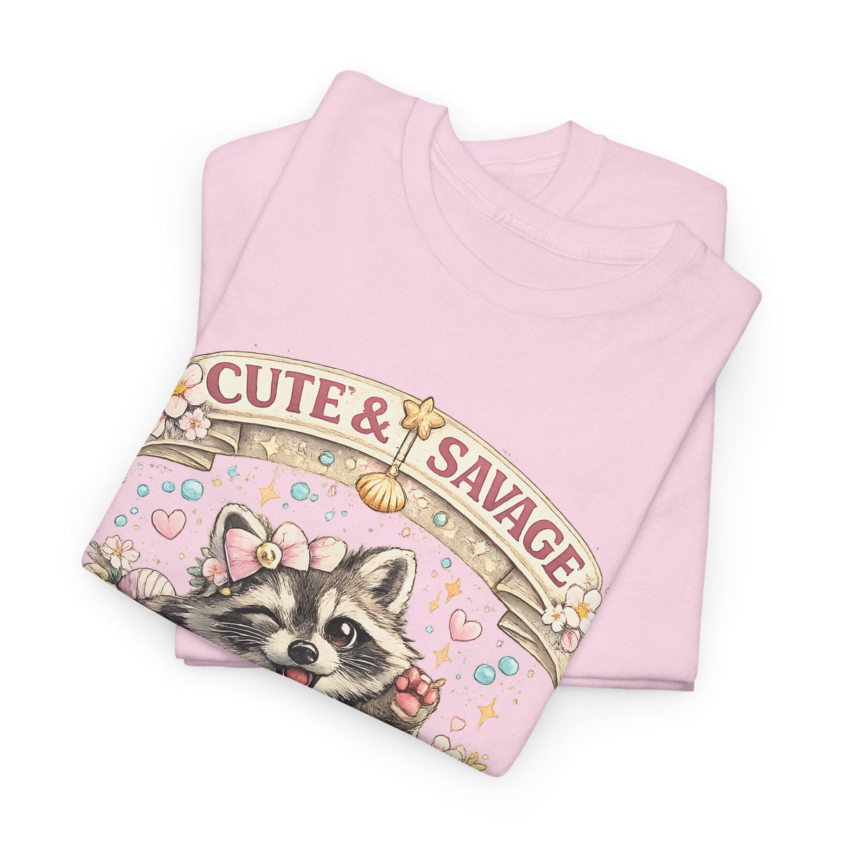 “Cute & Savage” T-Shirt – Lustiger Waschbär „Hot Mess Express“ Grafik-T-Shirt