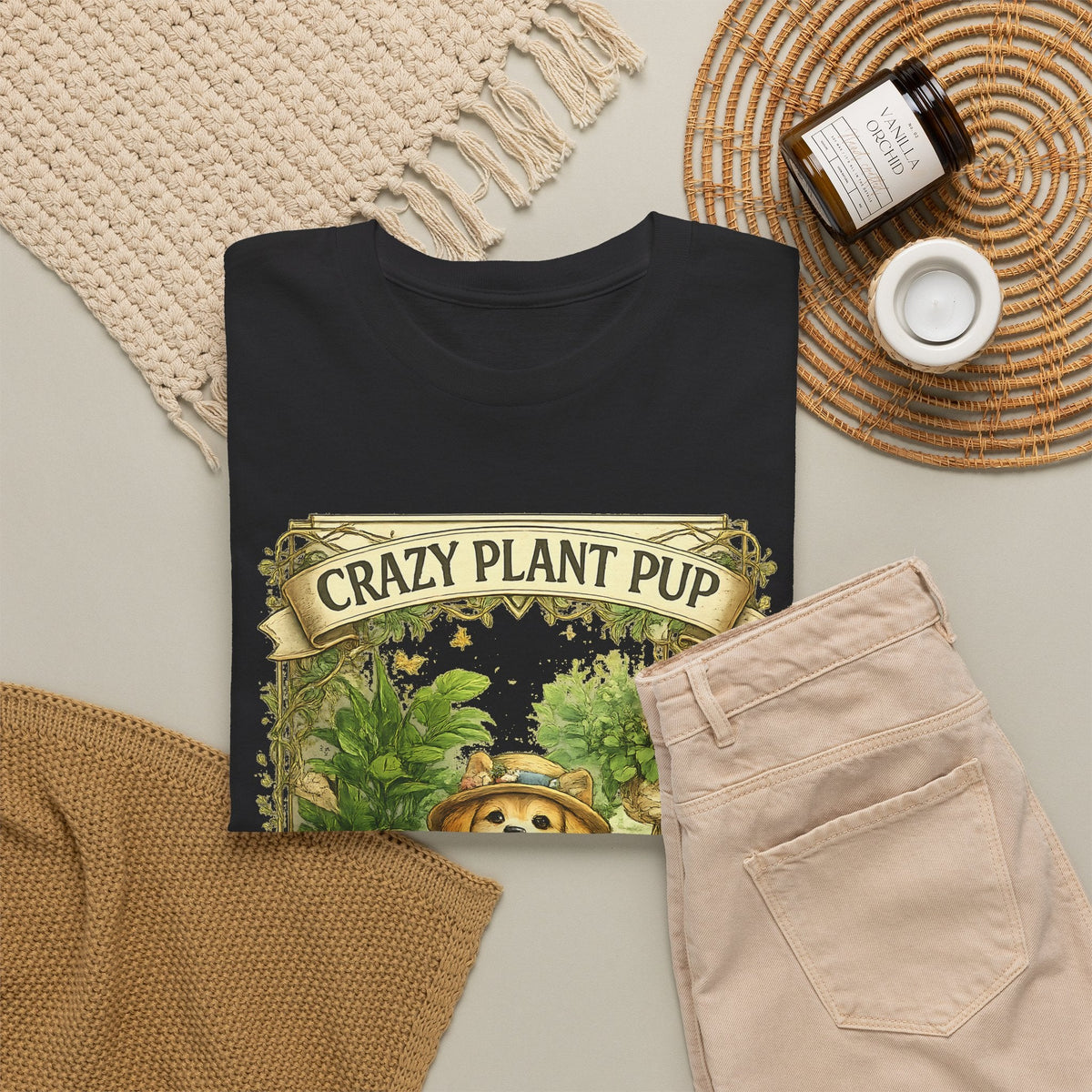 Crazy Plant Pup T-Shirt – Lustiger Hund & Pflanzenfan Grafik-T-Shirt