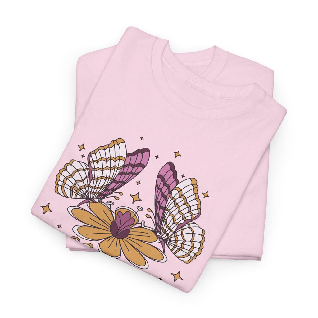 Butterfly & Flowers T-Shirt – Boho-Blumen Grafik-T-Shirt