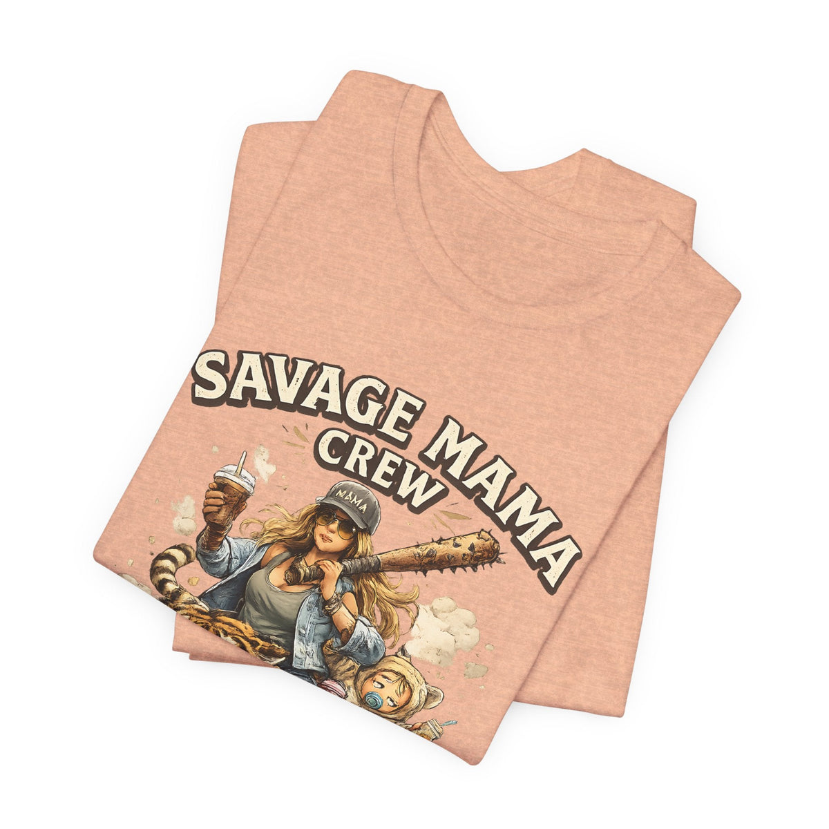 Savage Mama Crew T-Shirt Lustige Mama T-Shirt, Starke Mama Grafik-T-Shirt, Geschenk für coole Mamas