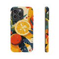 Retro-Orangen & Zitrusfrüchte Handyhülle – Robuste Handyhülle mit buntem botanischem Design