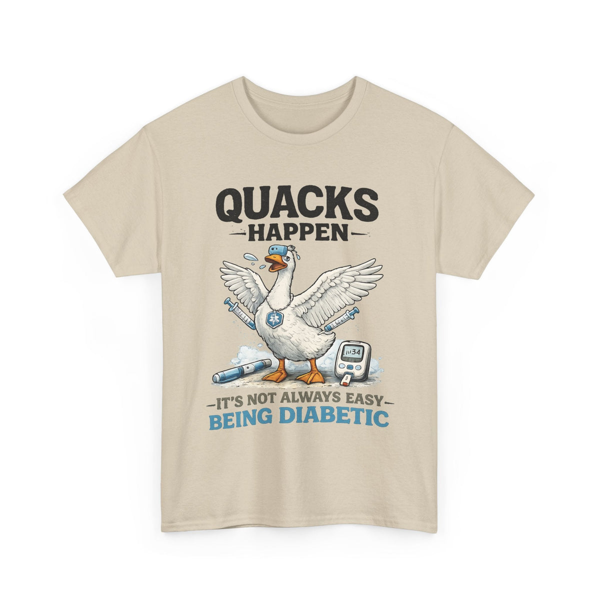 “Quacks Happen” Diabetes T-Shirt – Lustige Diabetes-Ente Grafik-T-Shirt