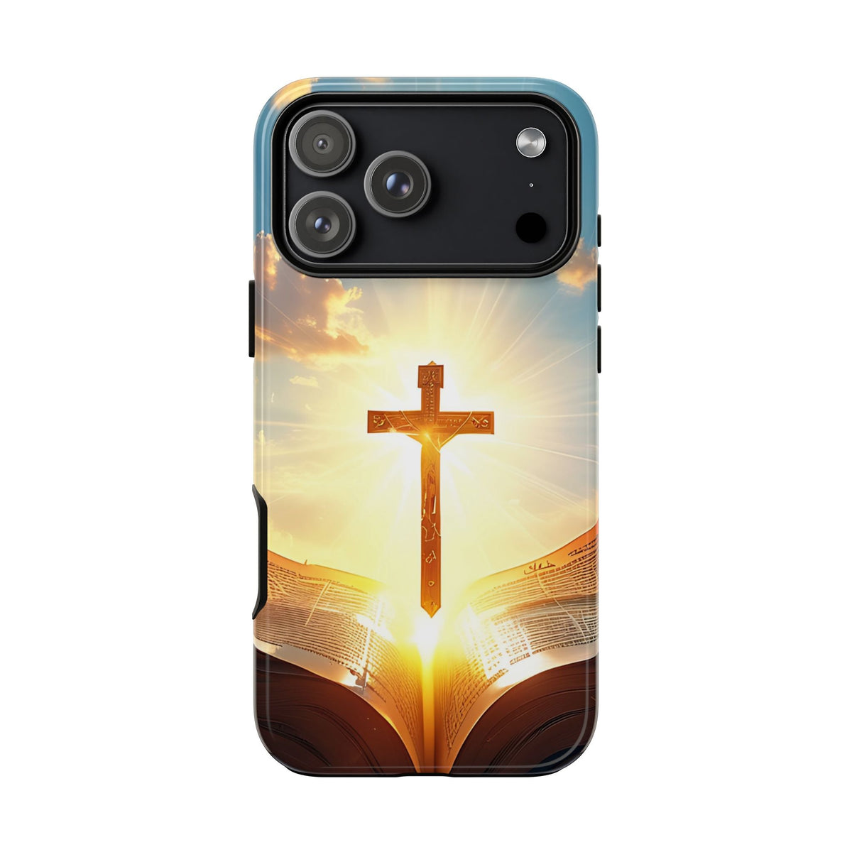 Christliches Kreuz & Bibel Robuste Handyhülle – Glaubensdesign