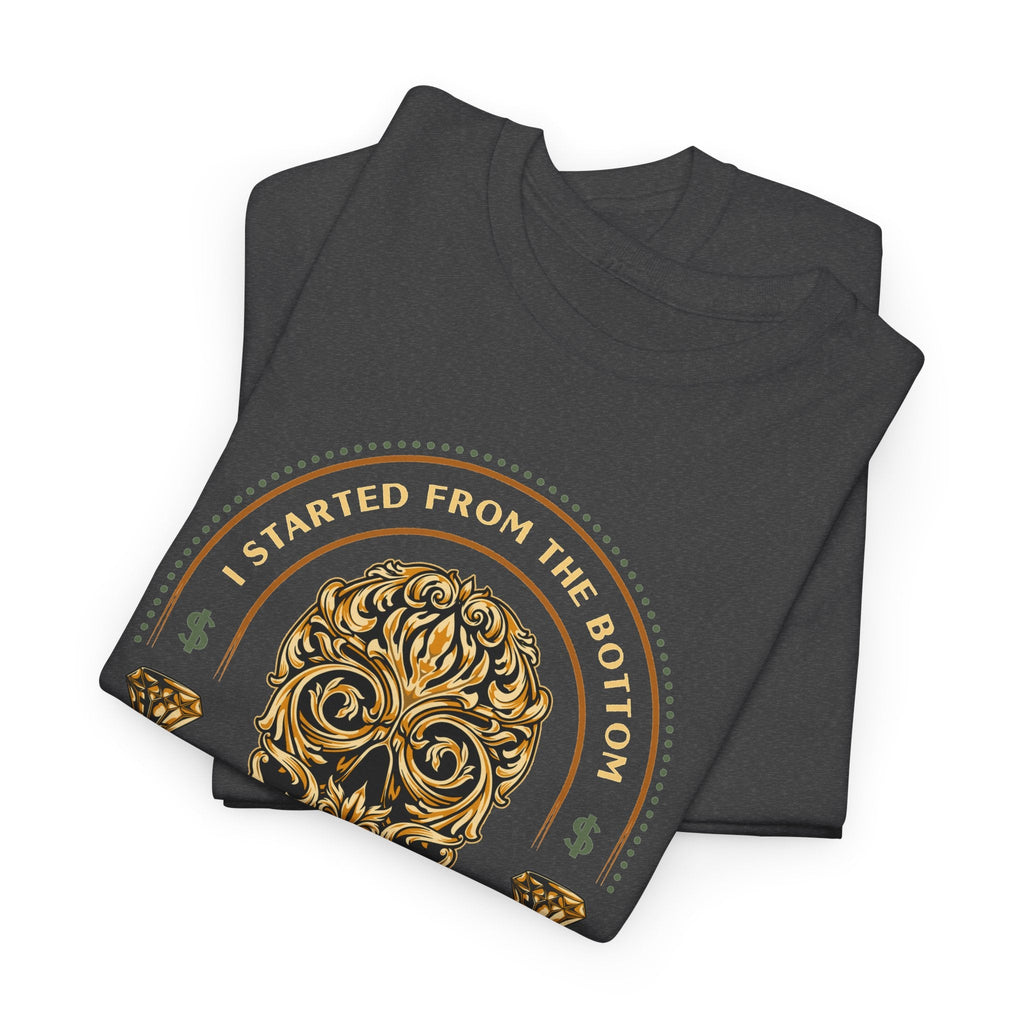 “Started From the Bottom” Skull T-Shirt – Vintage Biker Grafik-T-Shirt