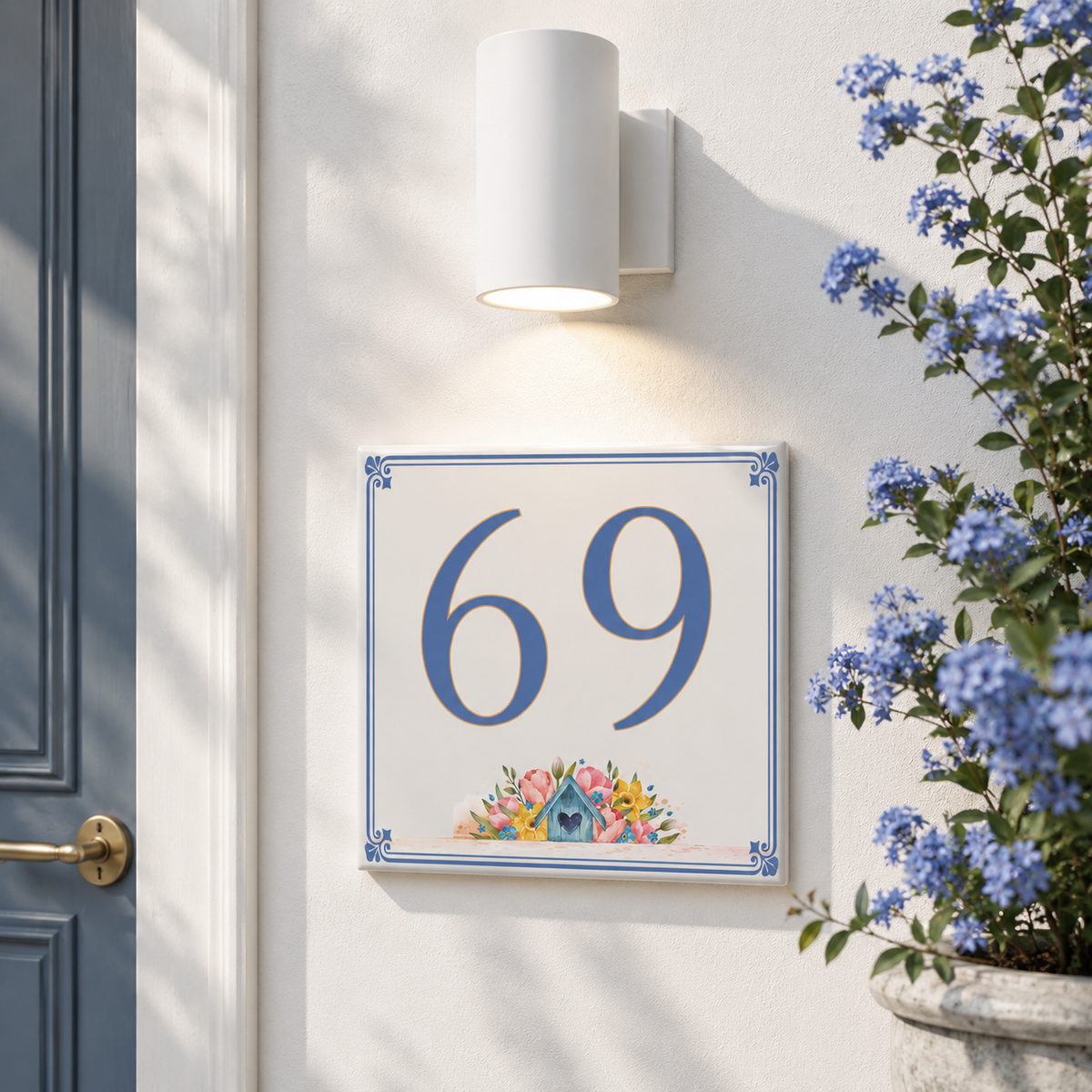 Personalisiertes Hausnummernschild Bozen – Keramik P30