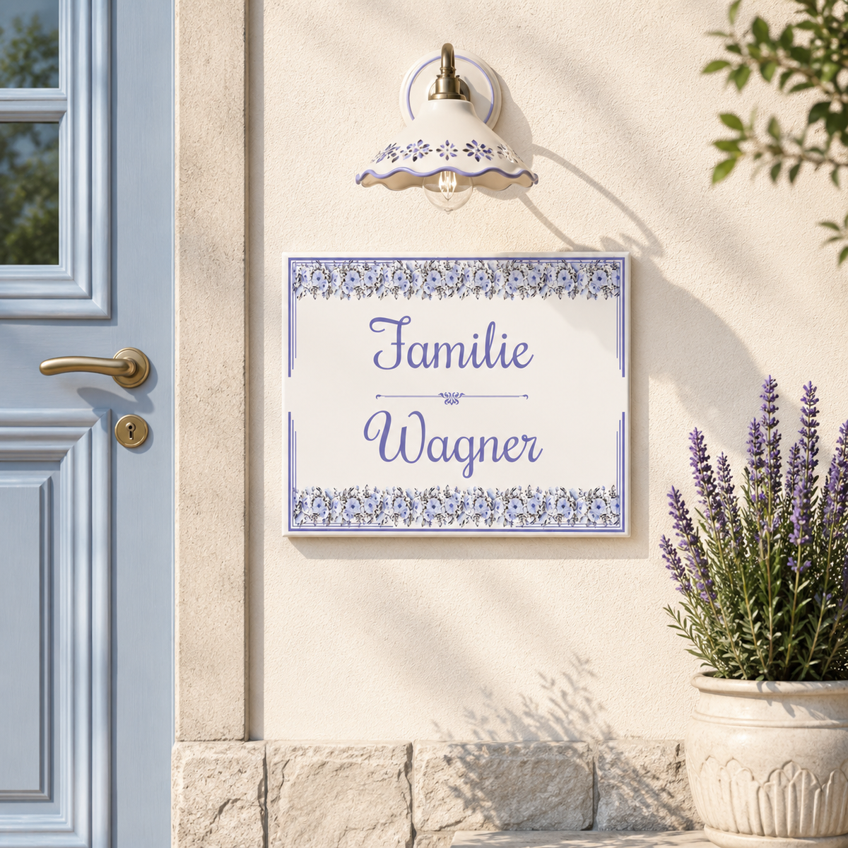 Personalisiertes Keramik-Hausschild 20×25 cm – Klassisch – Kalabula