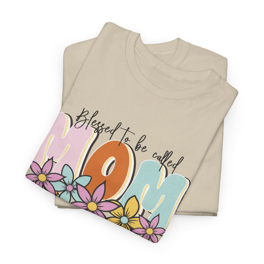 “Blessed to Be Called Mom” T-Shirt – Blumen & Mama Grafik-T-Shirt