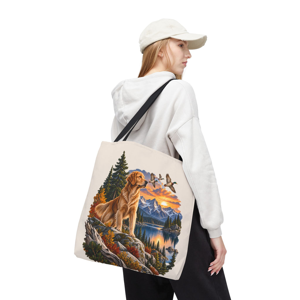 Golden Retriever Stofftasche – Hund & Berge Naturmotiv