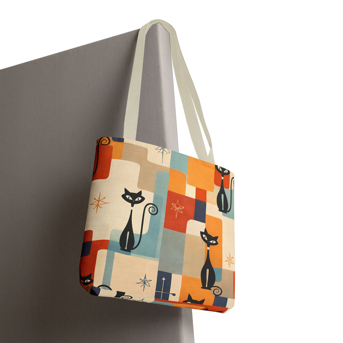Retro Katzen Stofftasche – Bunte Vintage Katzen Einkaufstasche