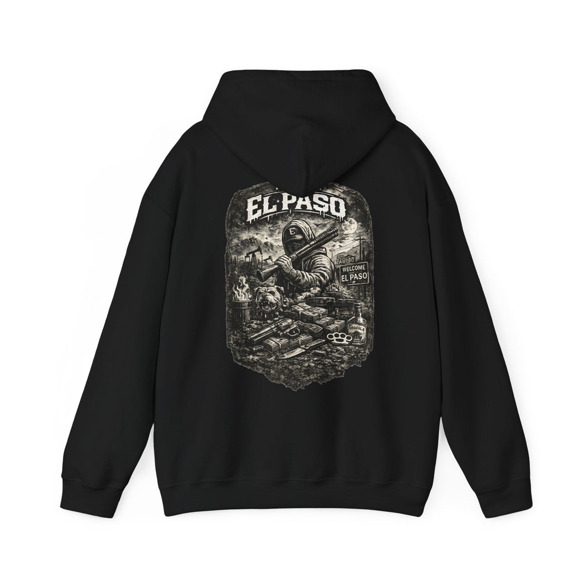 El Paso Hoodie Texas Border Streetwear, Dark Western Graphic Hoodie, Urban Unisex Hoodie – Kalabula