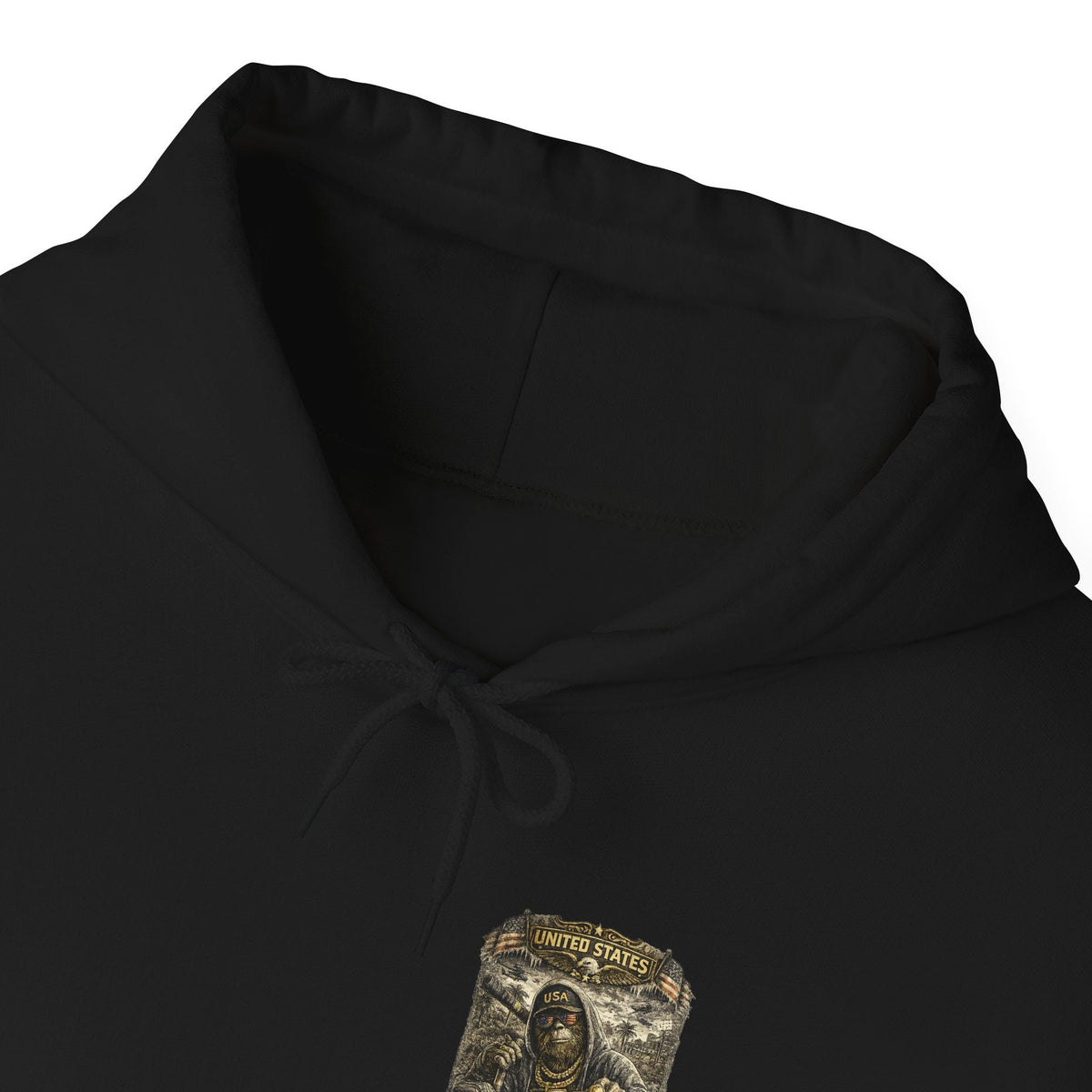 Bigfoot Streetwear Hoodie for Men Urban Black Hoodie with Bigfoot Graphic Back Print, Hip Hop Style Hoodie – Kalabula