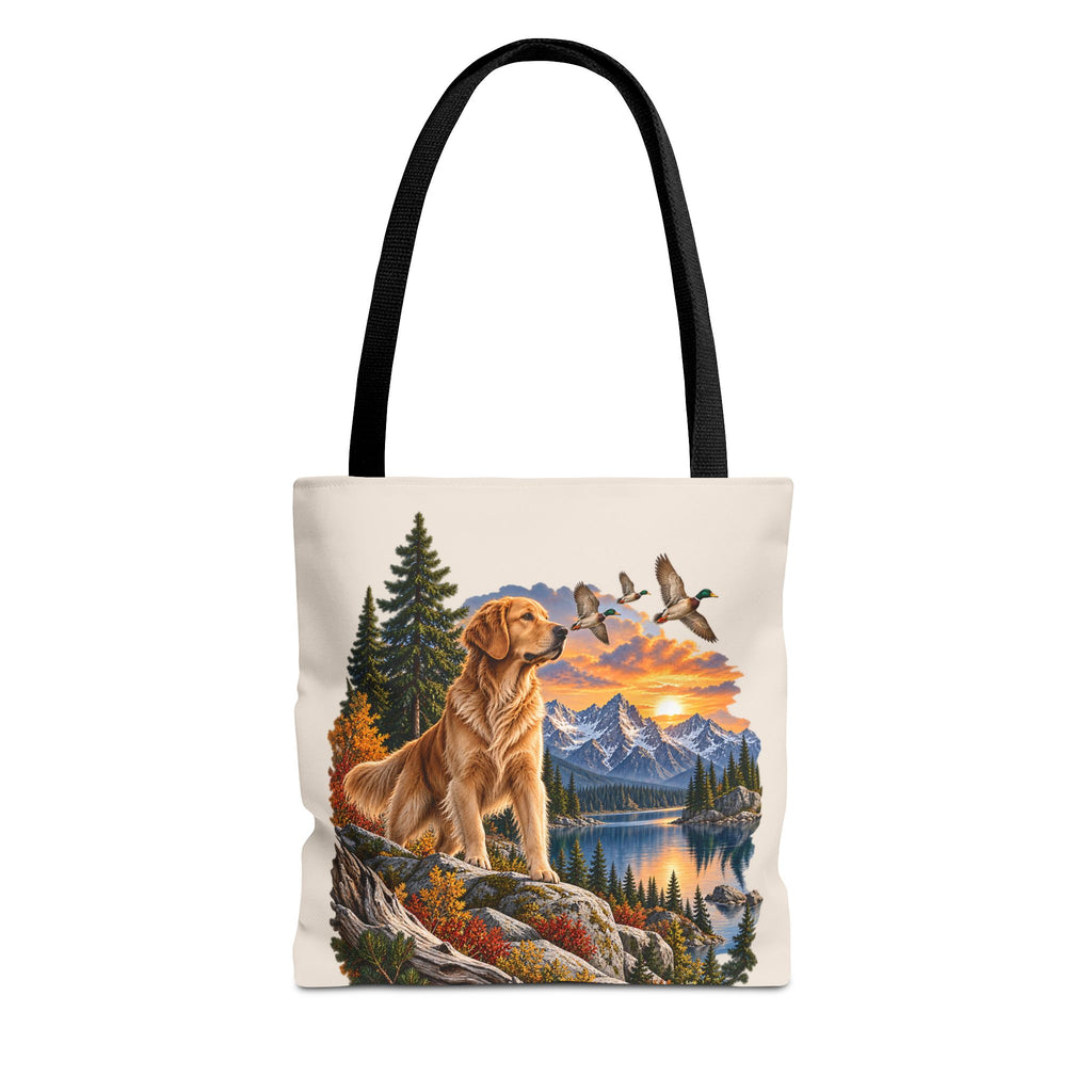 Golden Retriever Stofftasche – Hund & Berge Naturmotiv