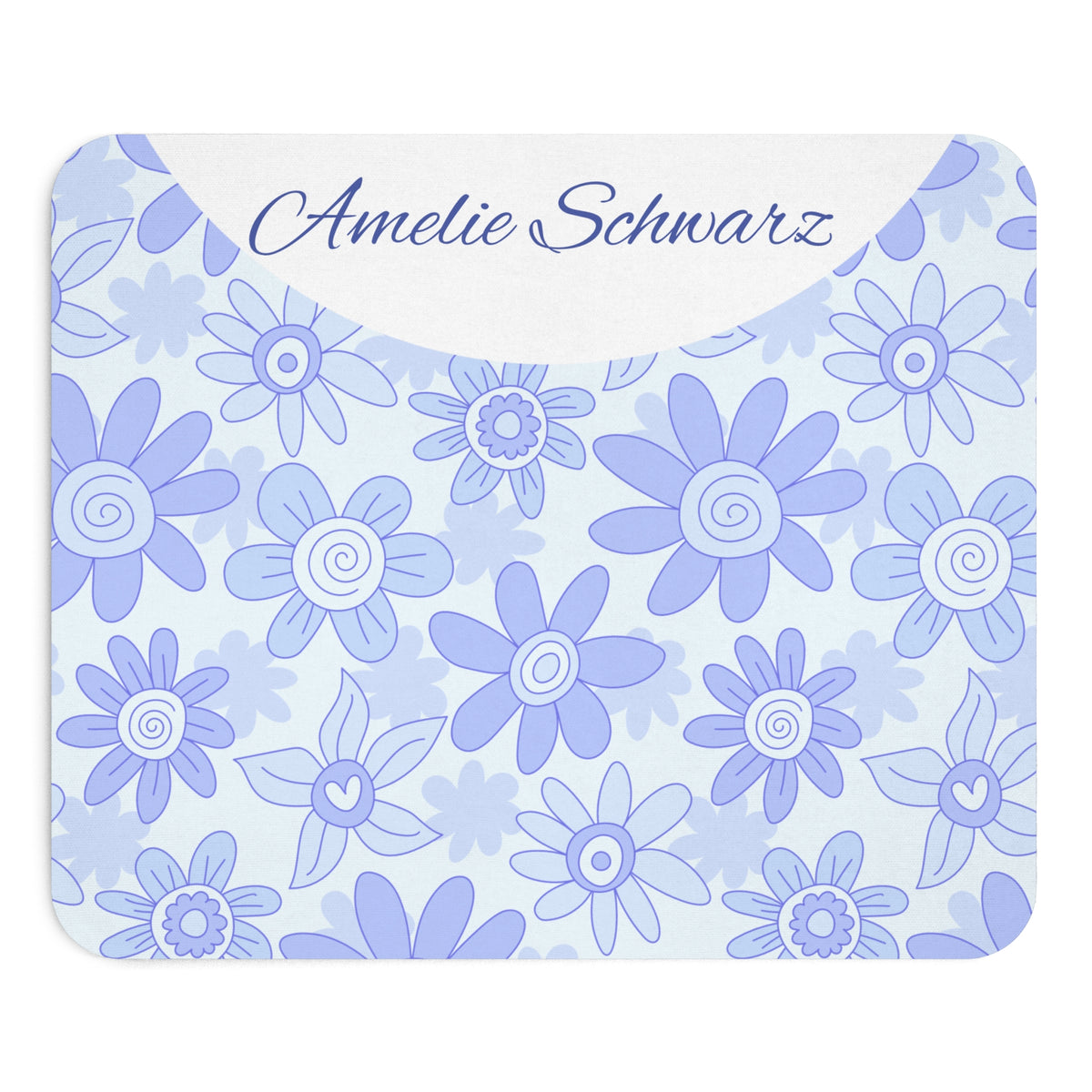 Personalisiertes Blumen Mousepad mit Name – Florales Design – Mousepad von Kalabula, 23,2 × 19,4 cm