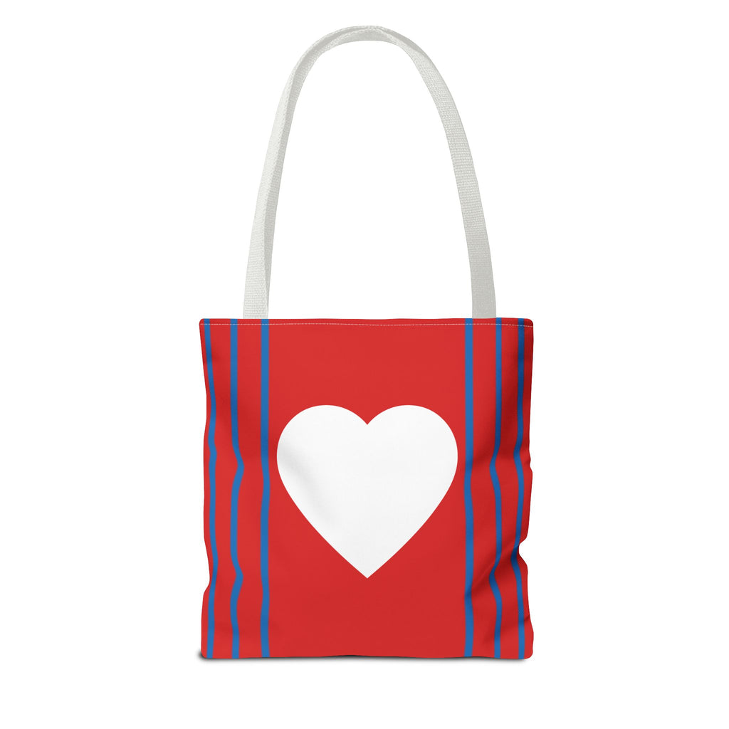 Herz Stofftasche – Rotes Design mit weißem Herz