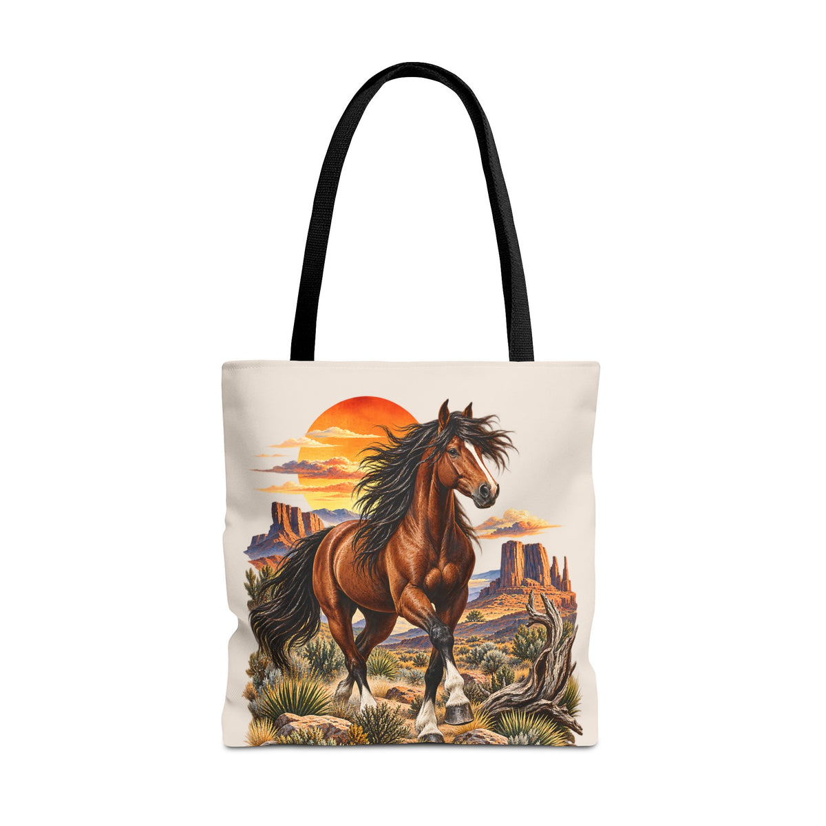 Pferde Stofftasche – Western Wildpferd Einkaufstasche X1