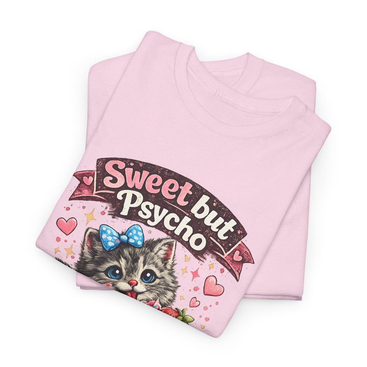 “Sweet But Psycho” T-Shirt – Süße lustige Kawaii-Katze Grafik-T-Shirt