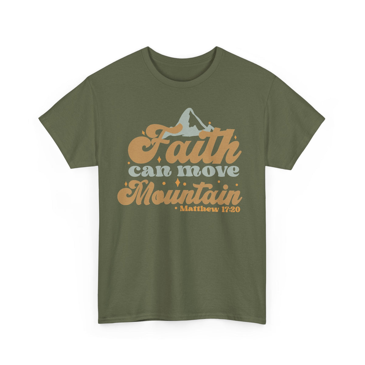 Faith Moves Mountains T-Shirt – Christlicher Glaube Grafik-T-Shirt