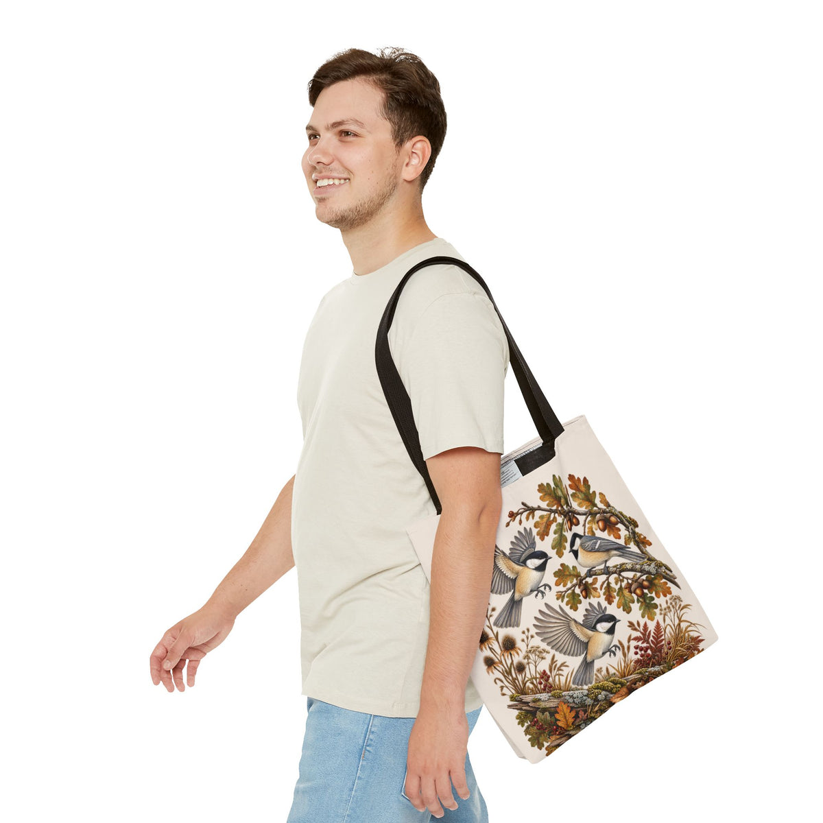 Vogel Stofftasche – Vintage Meisen & Naturmotiv Einkaufstasche