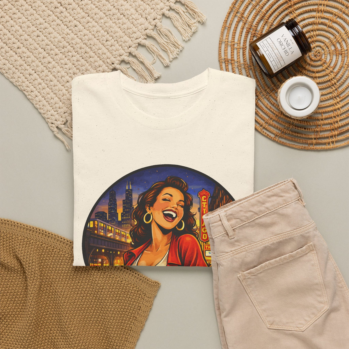 Chicago Skyline T-Shirt – Vintage Retro-Stadt Grafik-T-Shirt