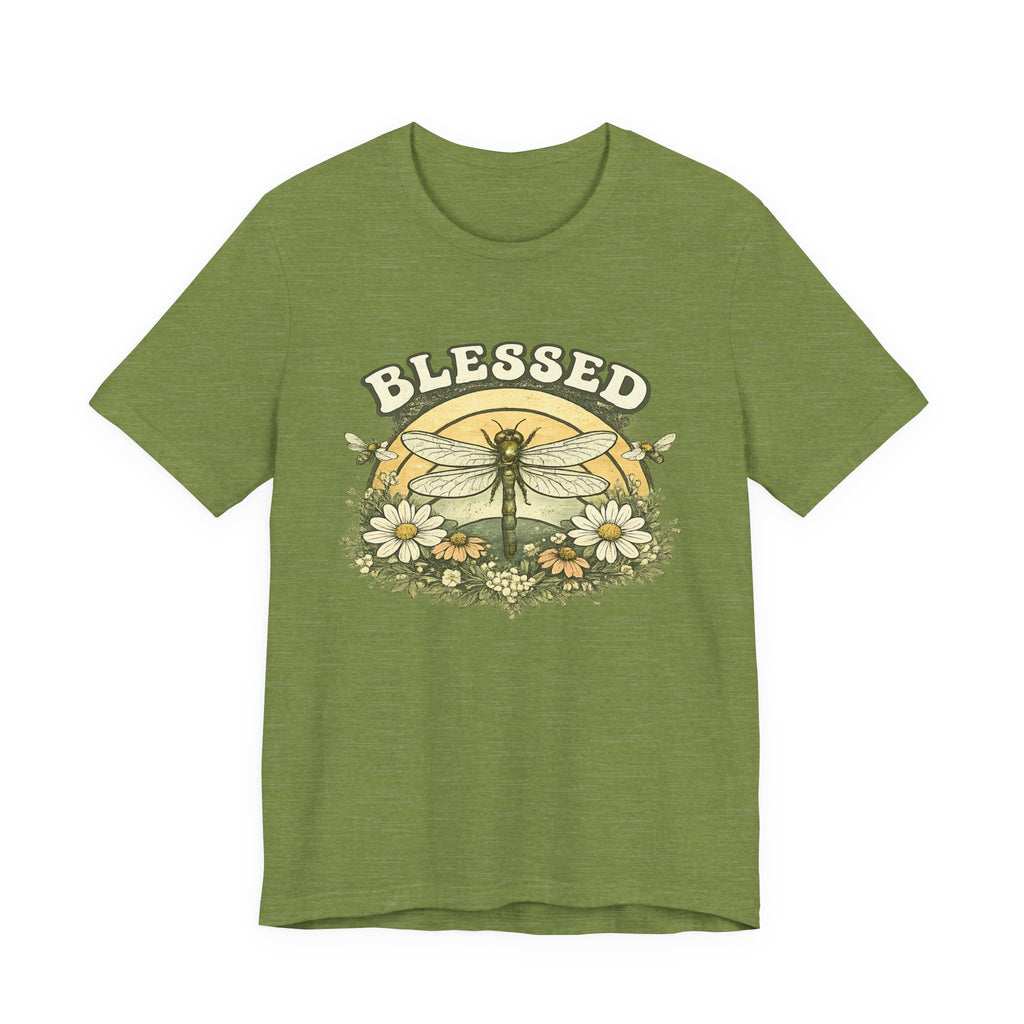 Blessed Dragonfly T-Shirt Blumen & Natur T-Shirt Boho & Glaube T-Shirt Vintage-Botanik Graphic