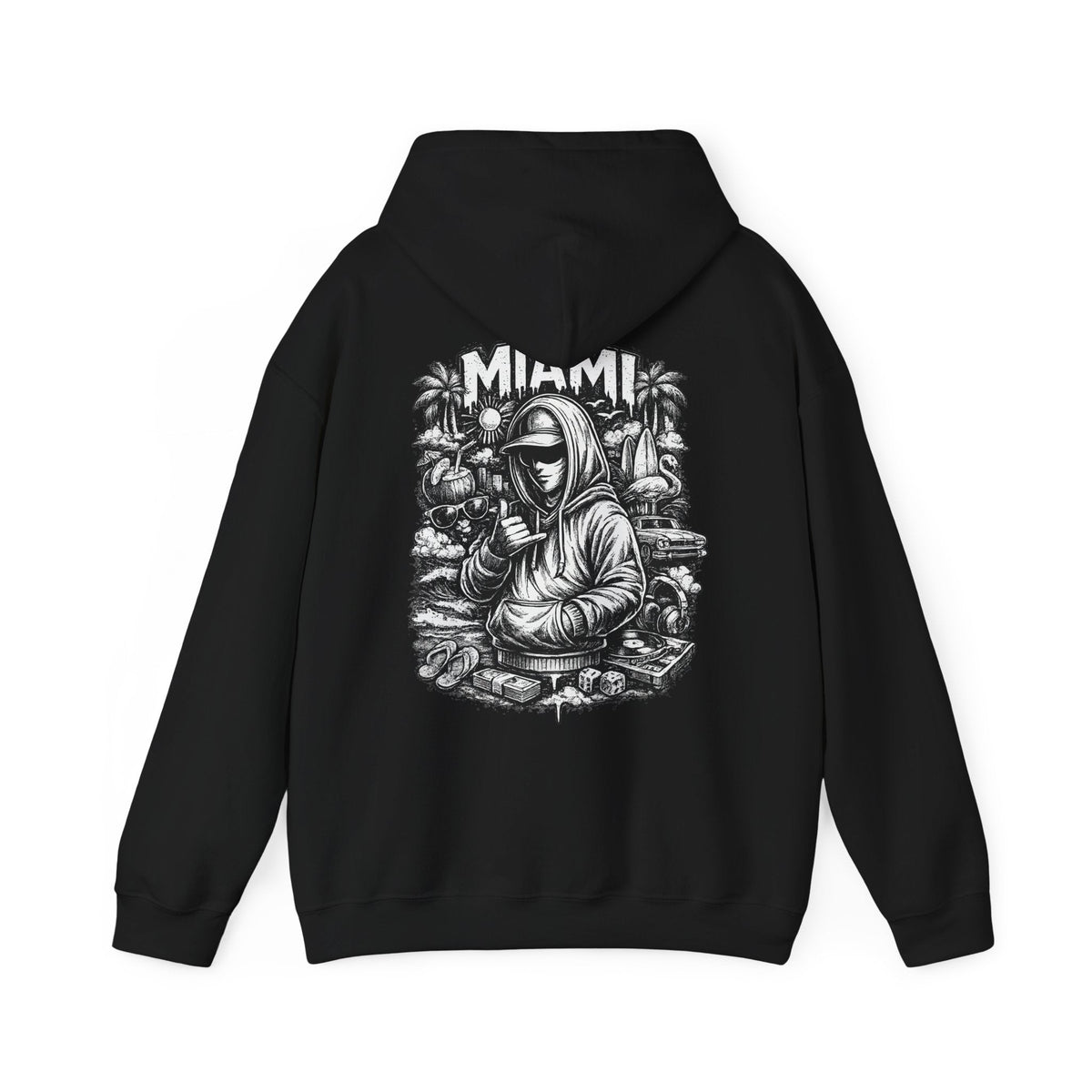 Miami Hoodie Streetwear Hoodie mit Grafik Urban Style Hoodie Hip Hop Hoodie Geschenk für Männer – Kalabula