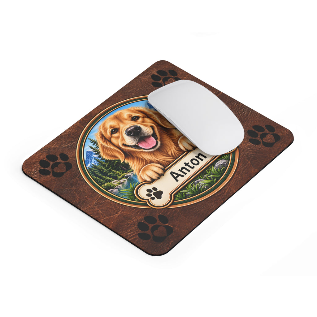 Personalisiertes Golden-Retriever-Mousepad mit Name