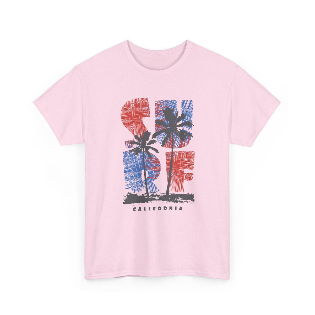 California Surf T-Shirt – Retro Surfbrett & Palmen Grafik-T-Shirt