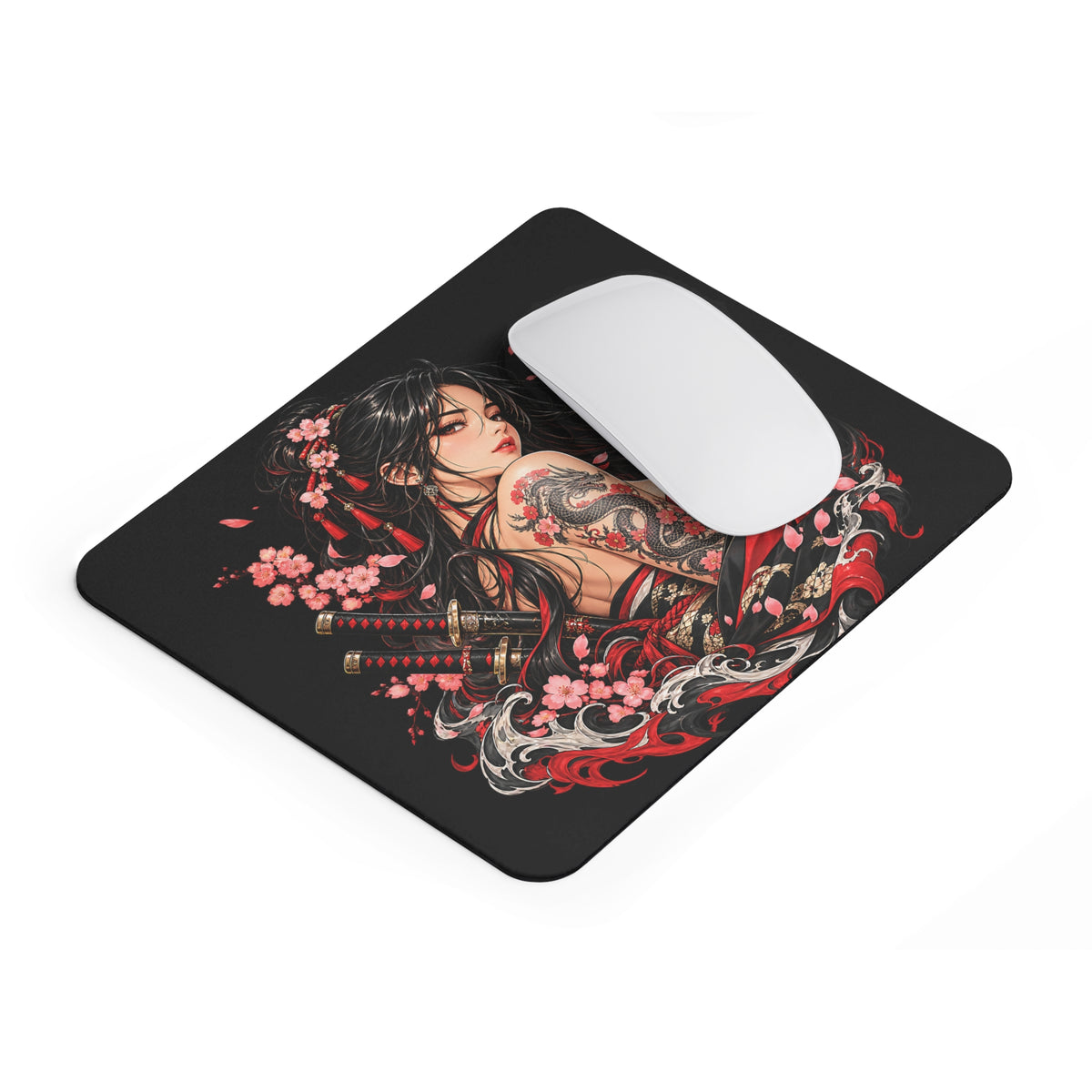 Japan Samurai Mousepad – Kirschblüten & Drachen Design