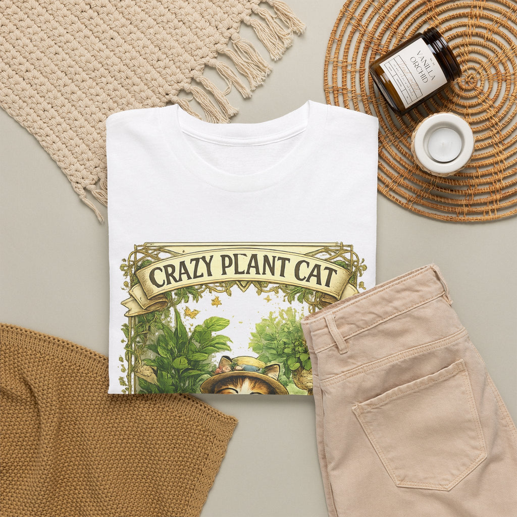 Crazy Plant Cat T-Shirt – Katze & Zimmerpflanzen Grafik-T-Shirt