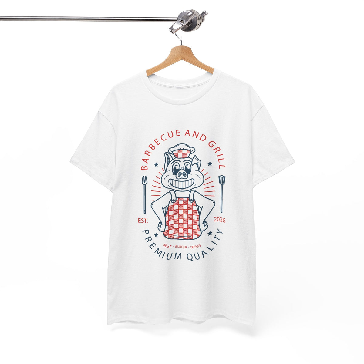 BBQ Pig Chef T-Shirt – Retro Barbecue & Grill Grafik-T-Shirt
