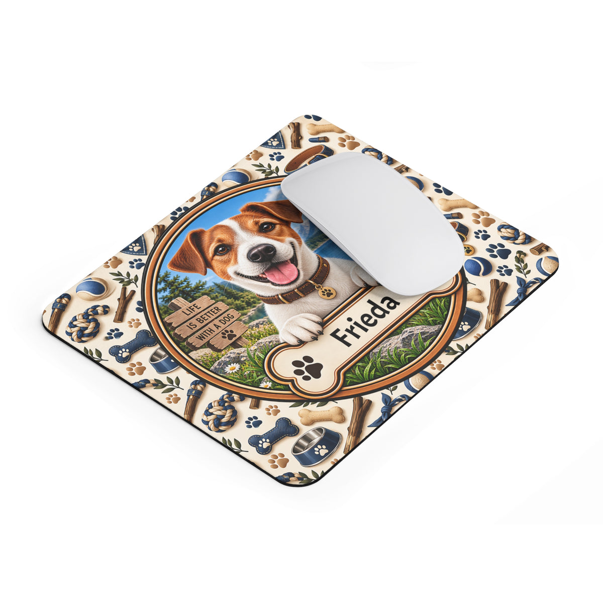 Personalisiertes Jack-Russell-Terrier-Mousepad mit Name