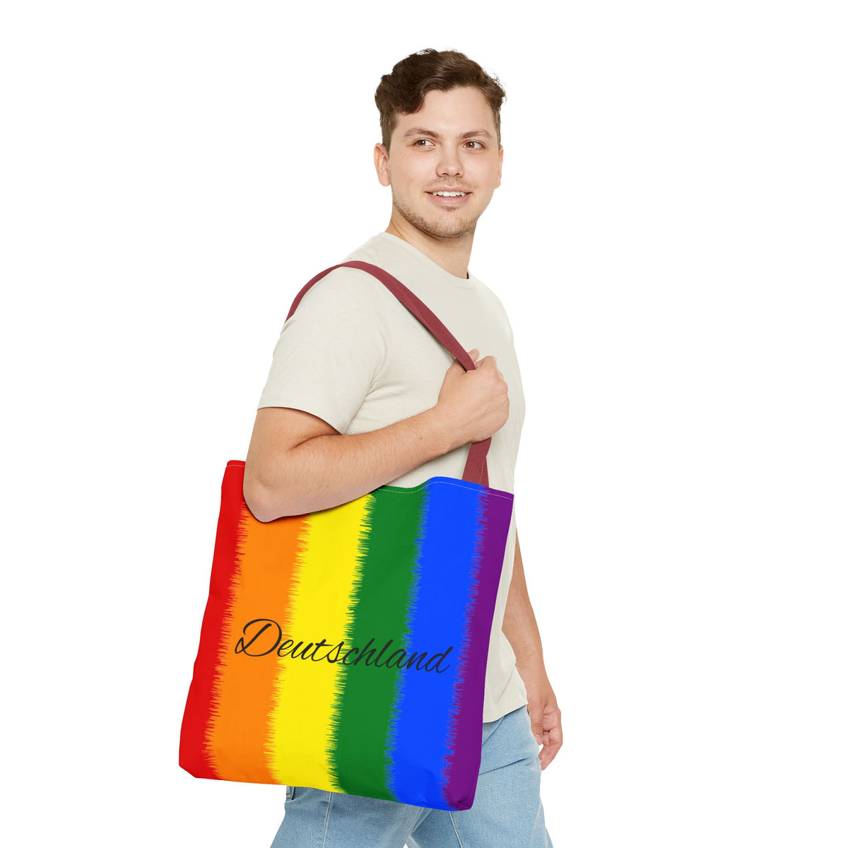 Deutschland Stofftasche – Buntes Regenbogen Design