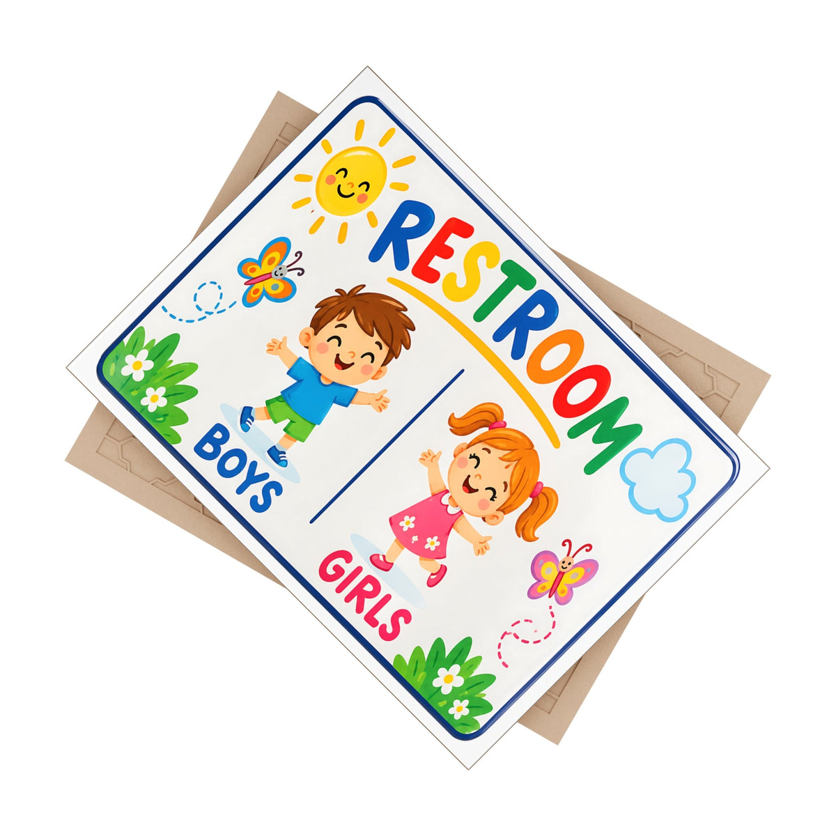Kinder-Toilettenschild aus Keramik – Jungen & Mädchen – SE6