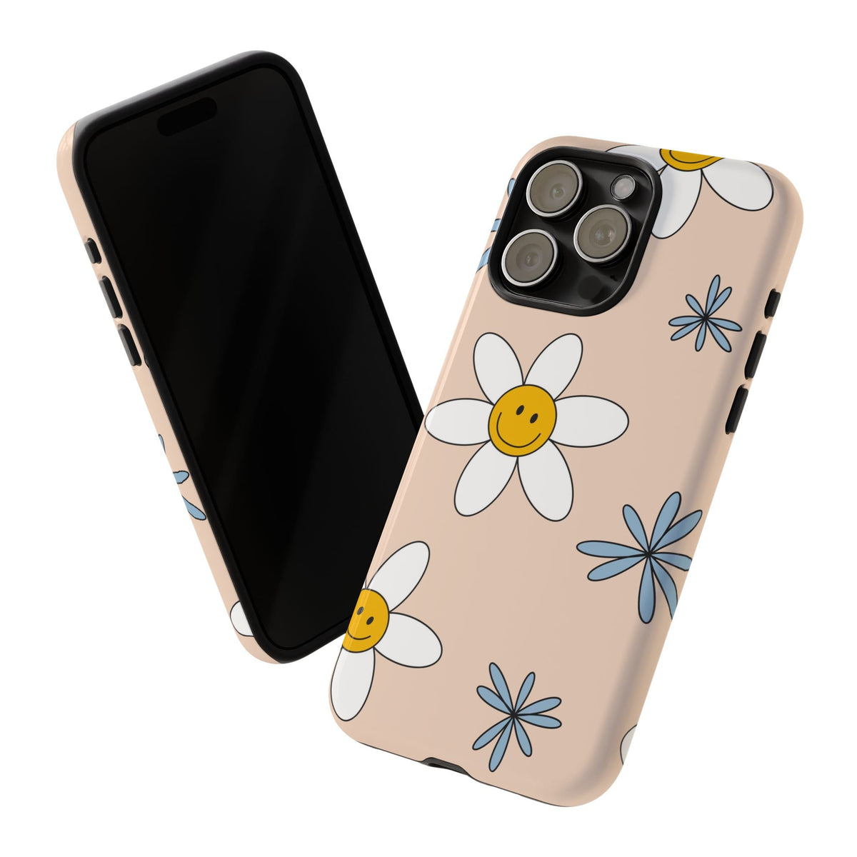 Smiley-Gänseblümchen Robuste Handyhülle – Süßes Retro-Blumendesign