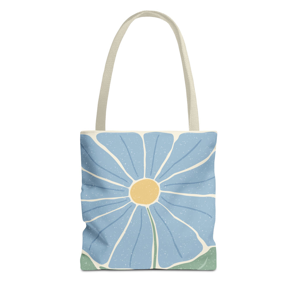 Blaue Blumen Stofftasche – Modernes Floral Design
