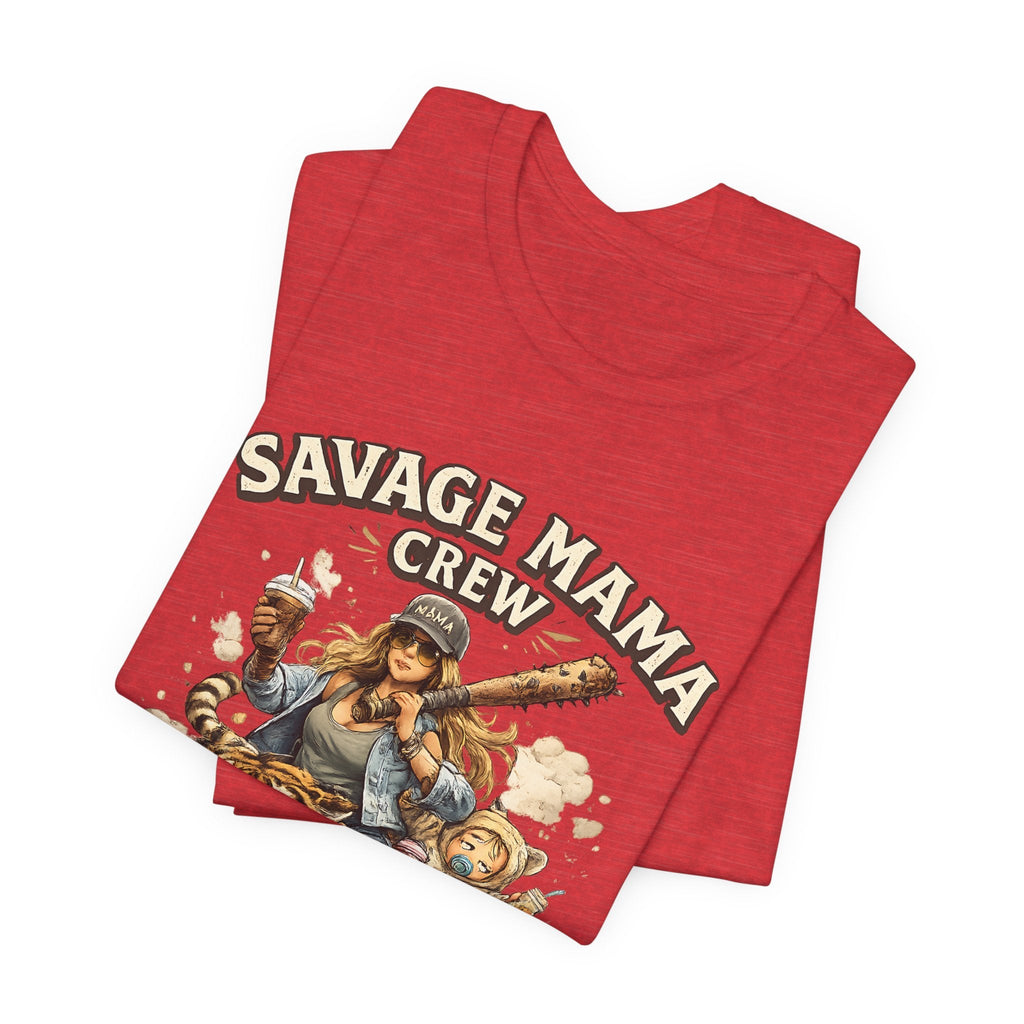 Savage Mama Crew T-Shirt Lustige Mama T-Shirt, Starke Mama Grafik-T-Shirt, Geschenk für coole Mamas