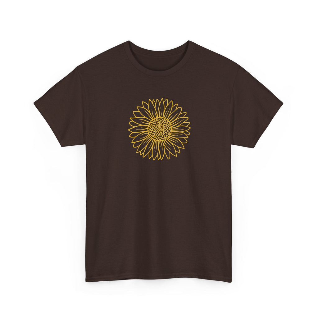 Minimal Sunflower T-Shirt – Blumen-Line-Art Grafik-T-Shirt