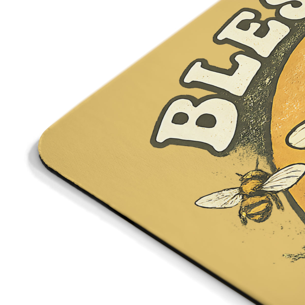 Blessed Bienen Mousepad – Blumen & Natur Design – Mousepad von Kalabula, 23,2 × 19,4 cm