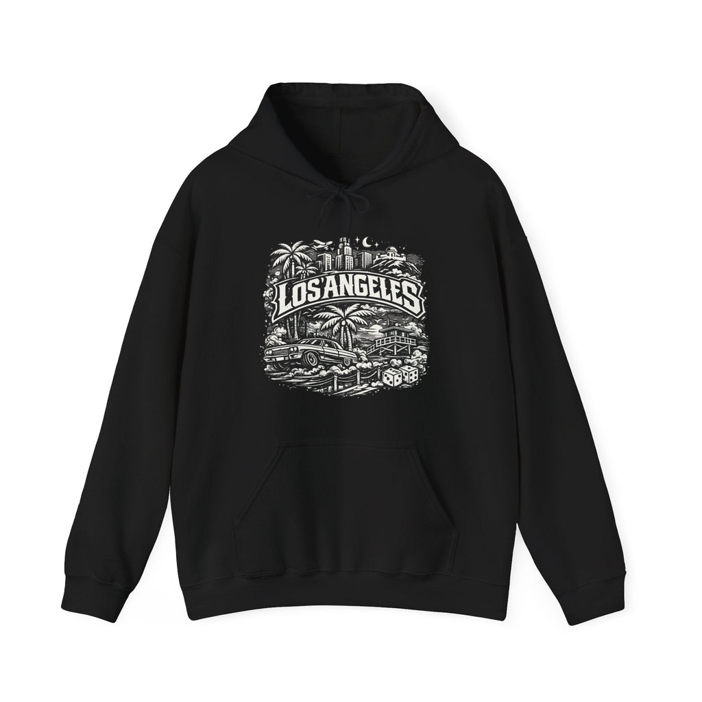 Los Angeles Vintage Skyline Hoodie Retro Palm Tree Cityscape Hoodie – Kalabula