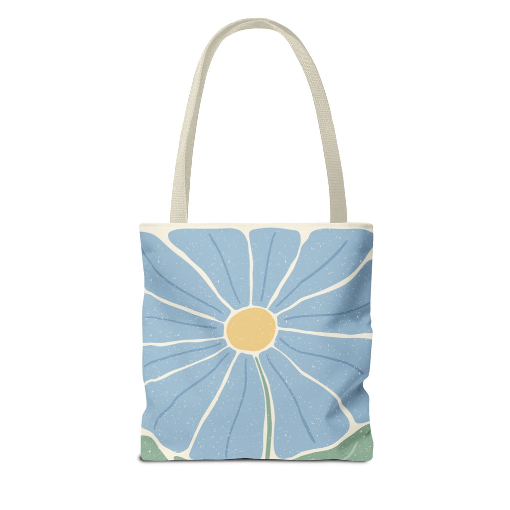 Blaue Blumen Stofftasche – Modernes Floral Design