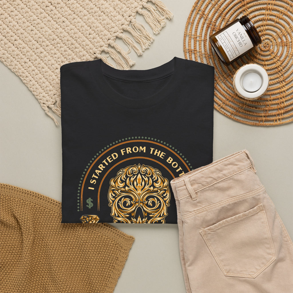 “Started From the Bottom” Skull T-Shirt – Vintage Biker Grafik-T-Shirt
