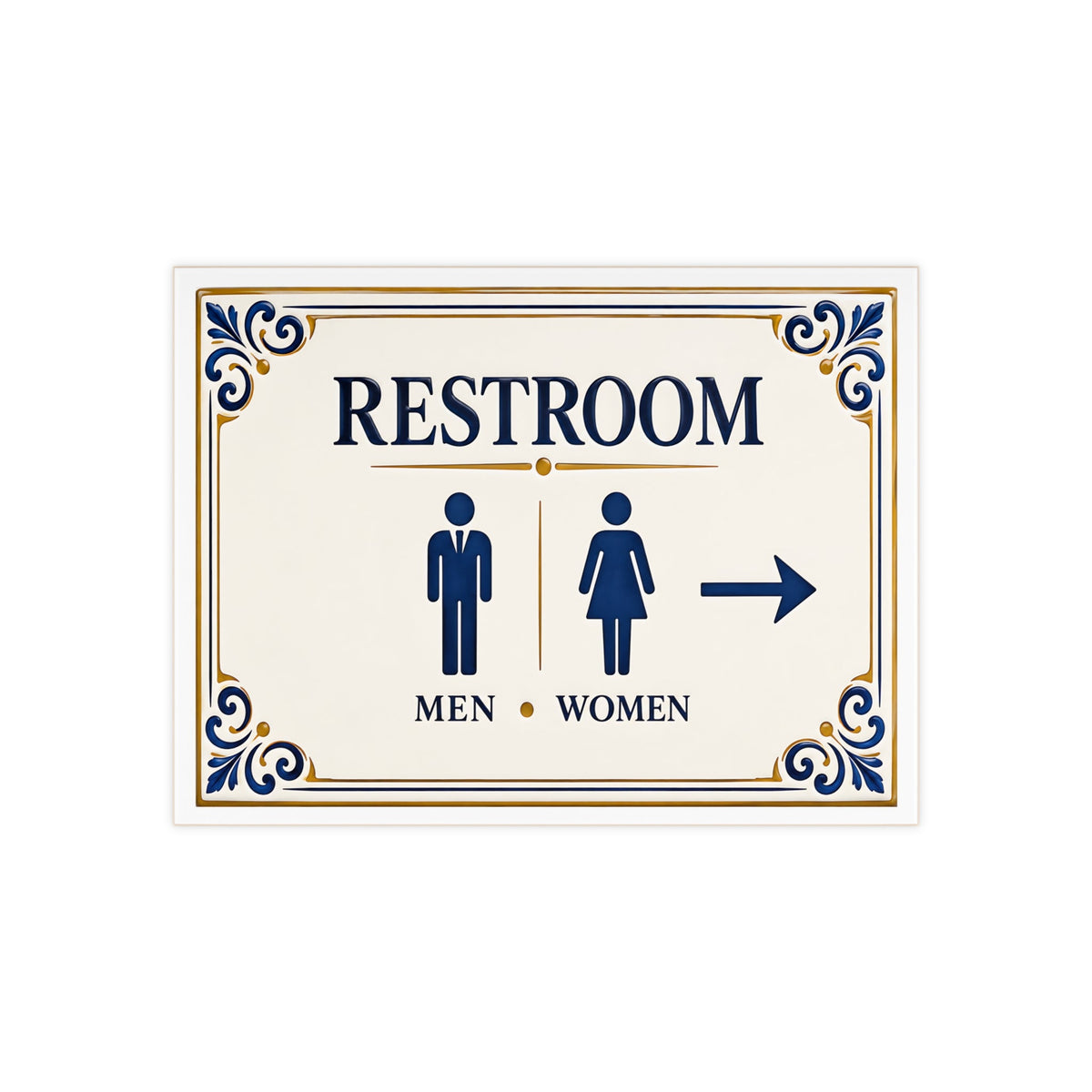 Keramik-Toilettenschild mit Pfeil – Damen & Herren – SE5